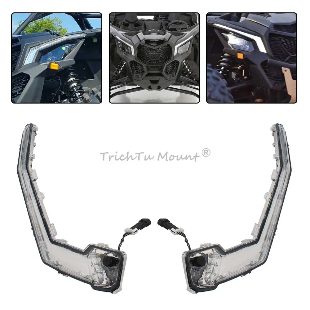 

UTV Accessories Front Signature Light Assembly For Can Am Maverick X3 XDS XRS Max Turbo R RR Replace for #710004994 #710004995