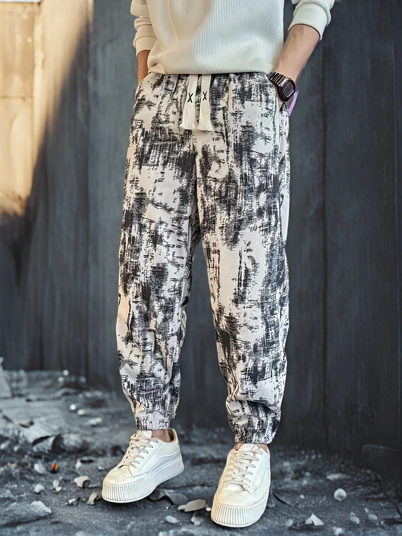 

Мужские спортивные штаны 2025 года, модные джоггеры с принтом граффити, облегающие брюки, повседневные брюки для отдыха с карманами, осенне-зимняя уличная одежда