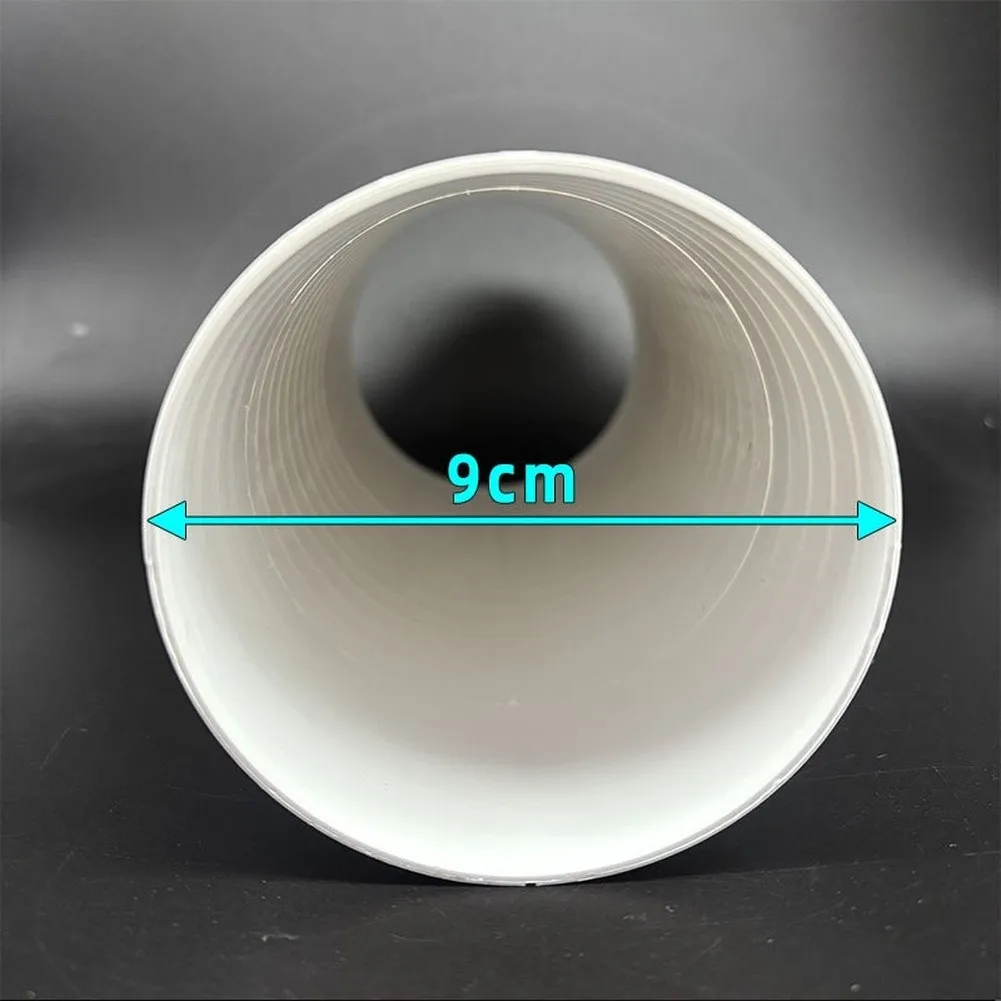 Small Split AC Through-Wall Pipe Sleeve 20.6cm Length 9cm Width White Plastic Wall Cap for Indoor Outdoor Mounting