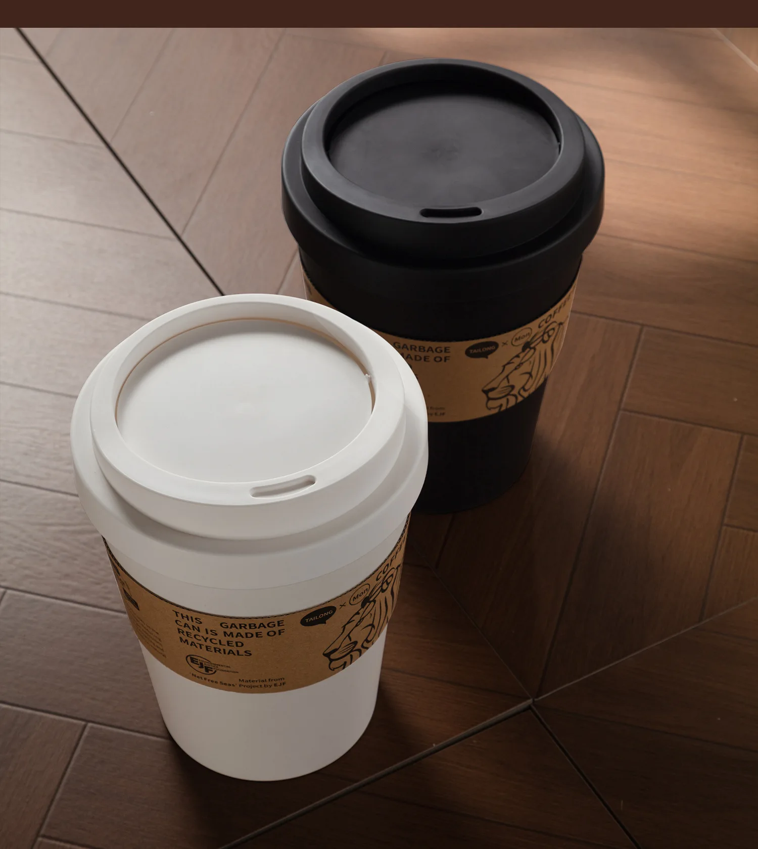 Retro-Kaffeetasse, Mülleimer mit Deckel, für Zuhause, Flur, leicht, luxuriös, großes Fassungsvermögen, Mülleimer, Schlafzimmer, Schaukeldeckel, Papierkorb – Detail 6