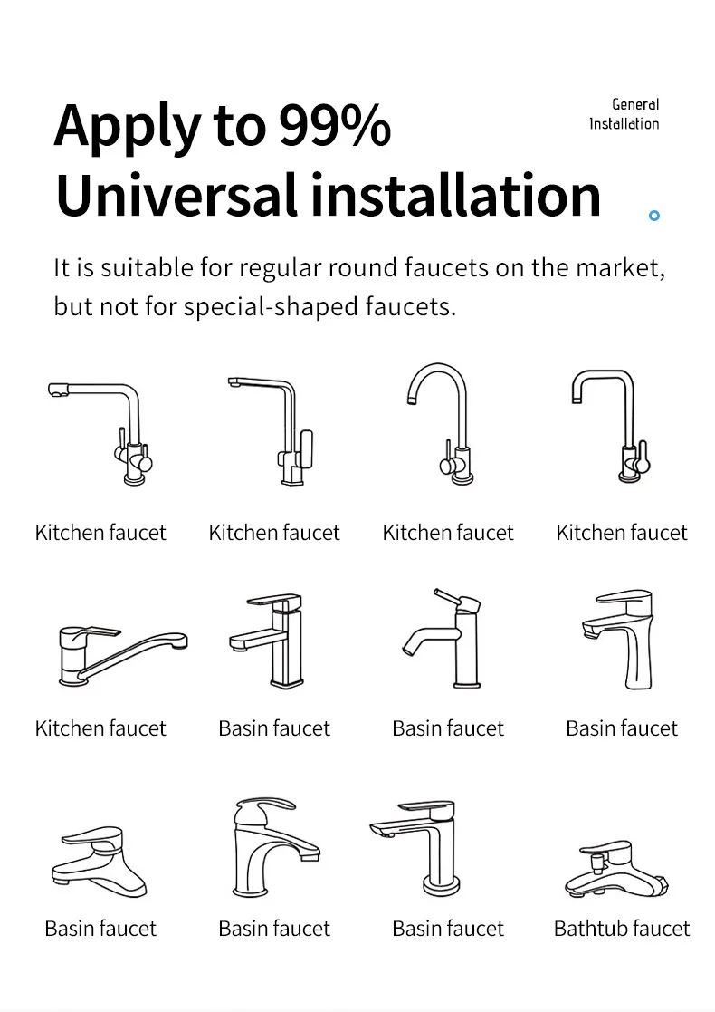 Metall 1080° ° Universal Rotation Wasserhahn Sprayer Kopf 22/24mm Adapter Waschbecken Wasserhahn Extender Belüfter Bubbler Düse Küche Wasserhahn – Detail 3