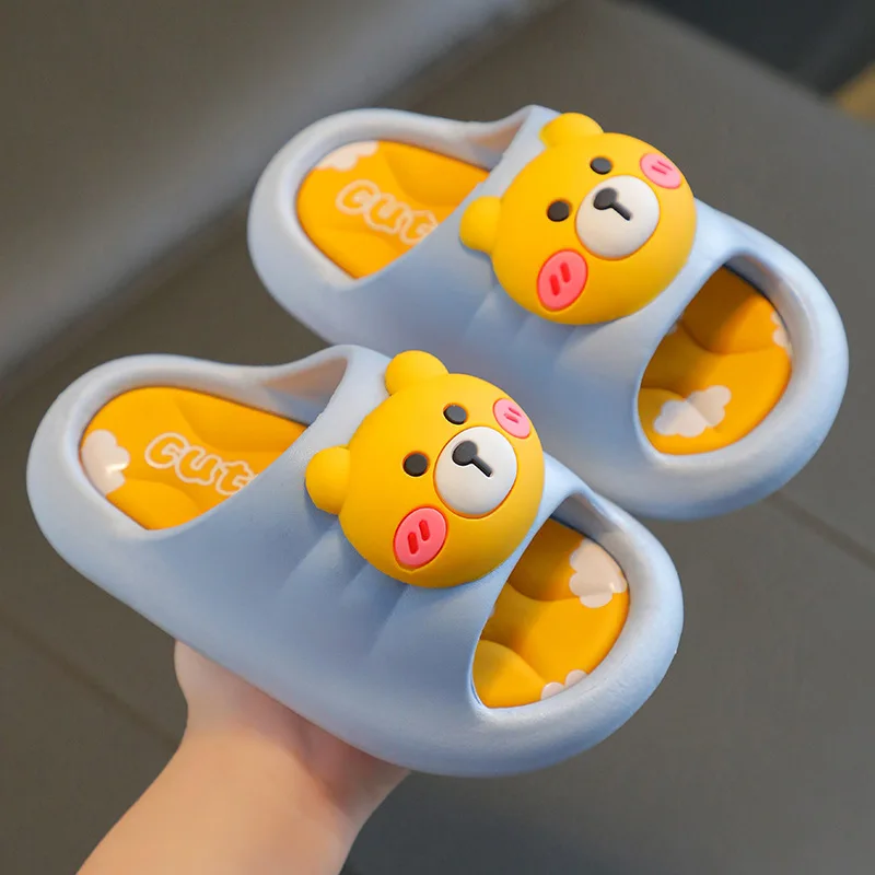 Cartoon bear children\'s slippers summer non-slip thickening cute girl baby sandals