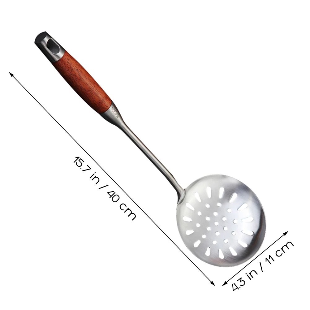 

Professional Frying Colander Stainless Steel Long Handle Heat Resistant Practical Design Kitchen Tool Restaurant Dining Room Use