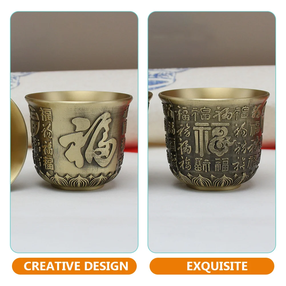 

Lotus Base Teacup Chinese Style Copper Offering Cup Small Table Decor For Home Tea House Office Desktop Decoration