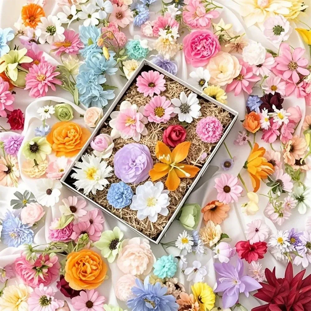 20/52 Stück zufällig gemischte künstliche Blumen aus Seide, künstliche Blumen für Zuhause, Raumdekoration, DIY, Basteln, Geschenke, Zubehör, Braut, Hochzeitsdekoration – Detail 4