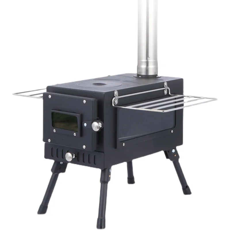 

Folding Lightweight Titanium Wood Stove Portable Adjustable Camping Picnic Winter Heating Furnace Cooking Grill