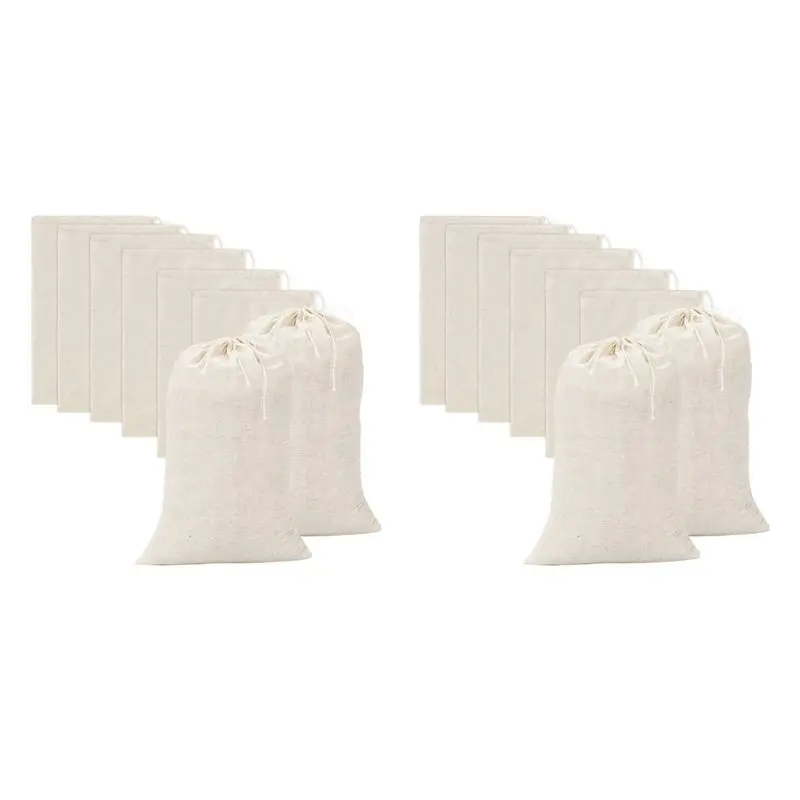 ABRT-40 Pieces Large Muslin Bags Cotton Drawstring Bags,Tea Brew Bags (8 X 12 Inches)