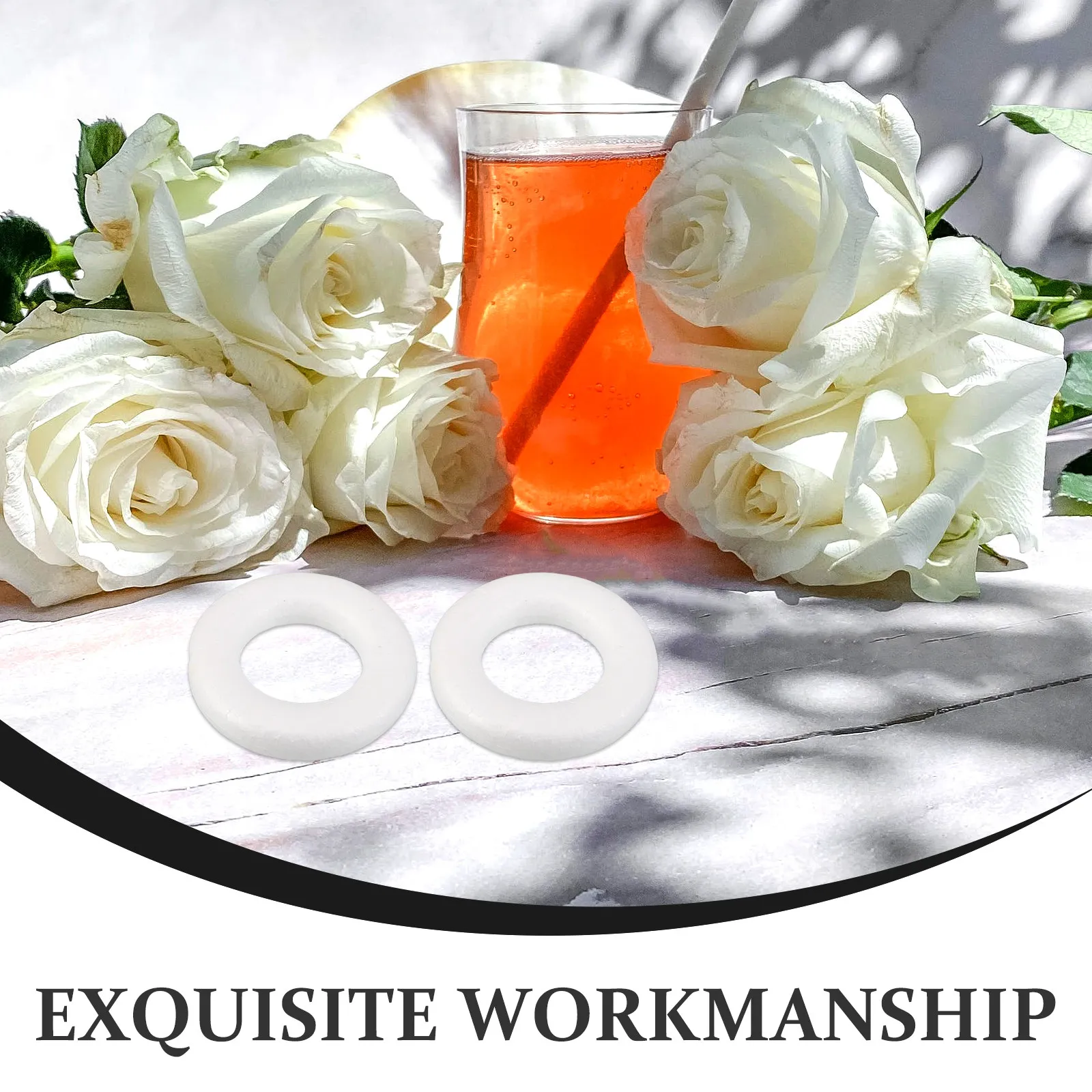 50Pcs 8Cm Elegant Foam Wreath Ring for Wedding Decorations DIY Floral Arrangements Themed Parties Christmas Craft Wreath Form view 2