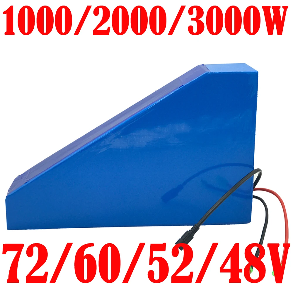 18650 cell Triangle electric bike lithium eBike Battery 2000W 3000W 48V 52V 60V 72V 20Ah 25Ah 35Ah Electric Bicycle Batteries