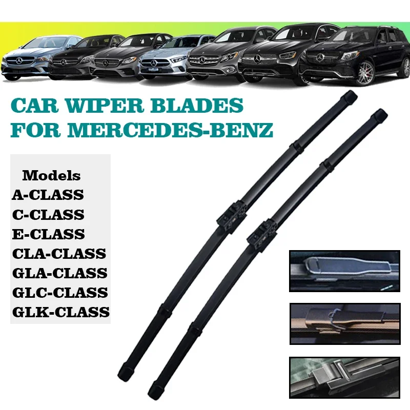 Car Front Wiper Blades For Mercedes Benz A C E CLA GLA CLC GLK Class Klasse Windshield W176 W177 W203 W204 W205 C117 W212 W213