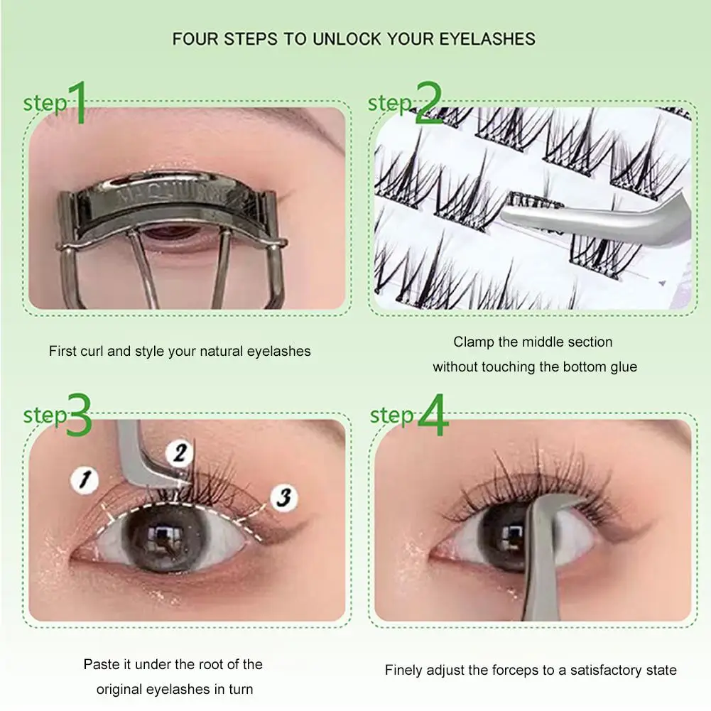 Glue-free Lashes Cluster FOX Comic Lashes Ultra-thin Natural Look Segmented Lashes Korean Style DIY Eye Lash