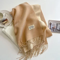 New 2023 Luxury Muffler Winter Brand Shawls Men Muffler Fashion Double Sided Dual Color Cashmere Scarves For Women 200*68cm