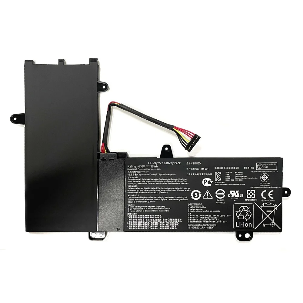 38Wh 5000mAh C21N1504 B21N1504 Battery for ASUS Transformer Book Flip TP200S TP200SA E20