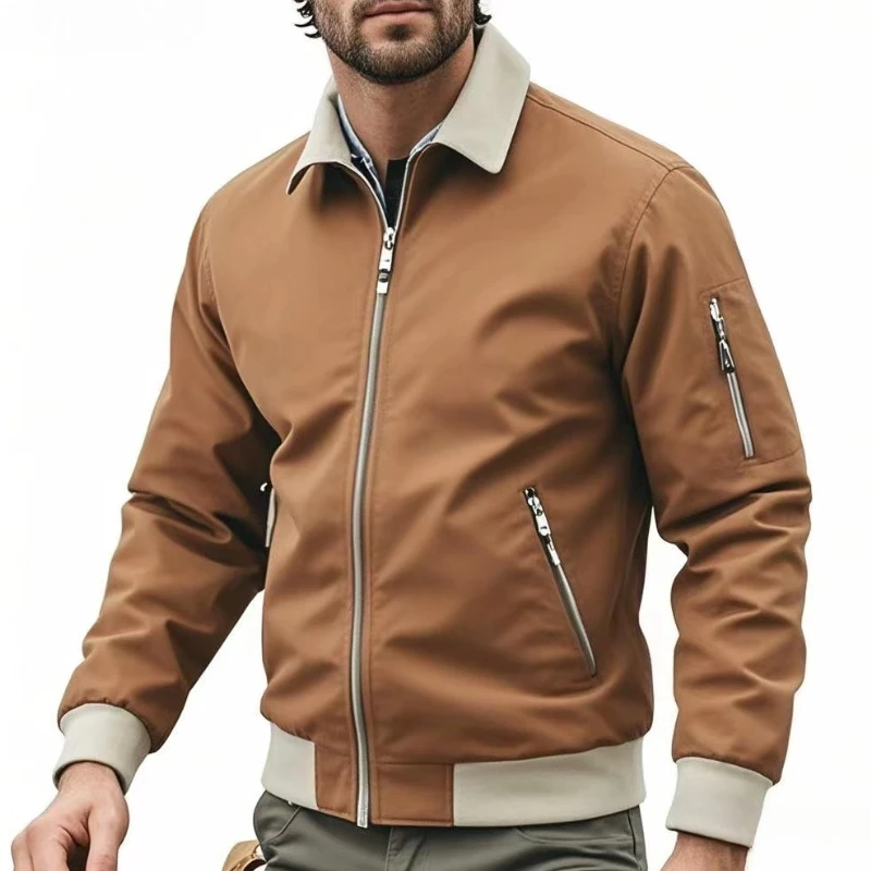 Chaqueta de aviador americano de otoño para hombre, chaquetas a prueba de viento de tendencia a la moda, abrigo deportivo informal holgado de alta calidad de talla grande 2025