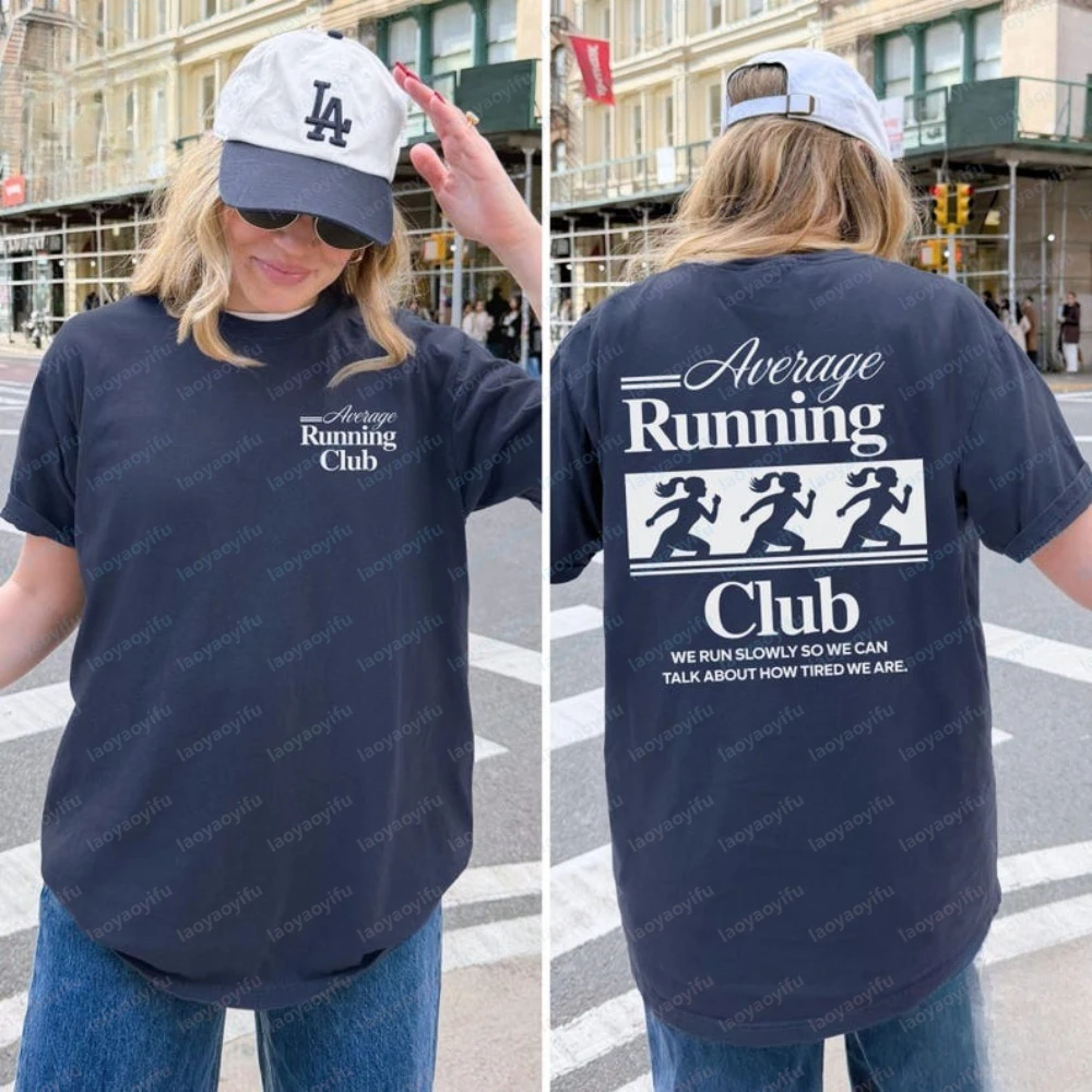 Average Running Club Shirt Running Club T-Shirt Shirt for Runners Funny Shirt Girls Apparel for Her Graphic T Shirts Gothic Tops