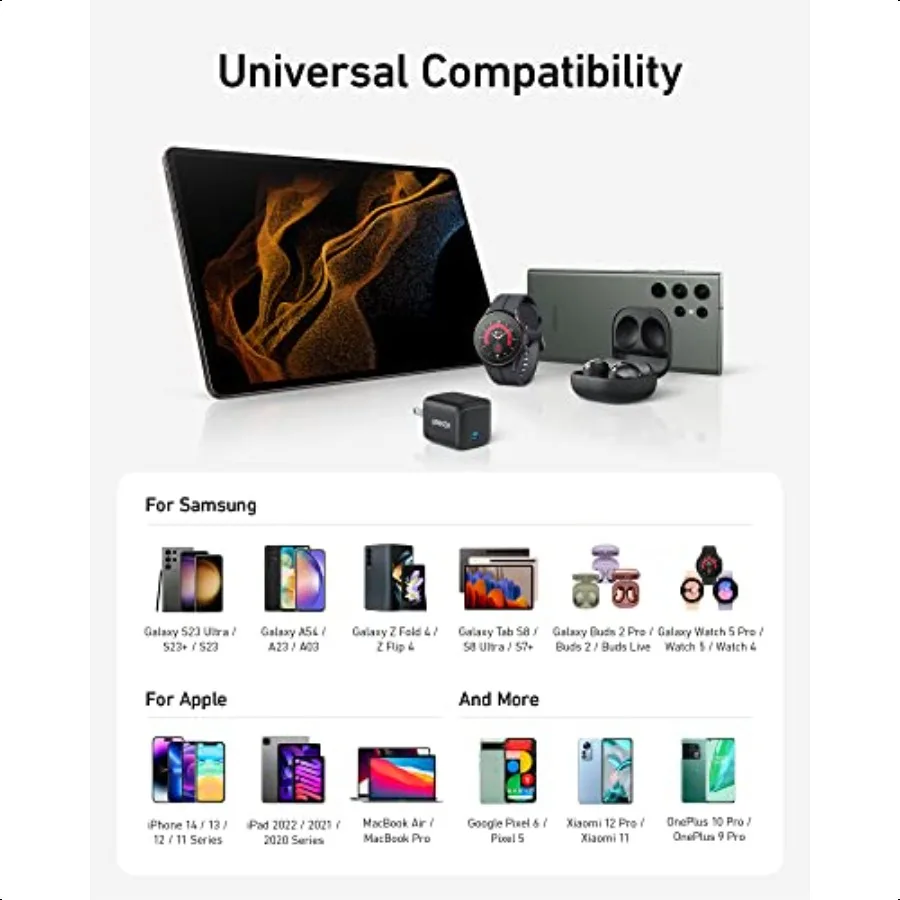 شاحن USB C بقدرة 45 وات، شاحن سريع PPS قابل للطي لهاتف iPhone 16 15 والمزيد من منافذ السلسلة er شحن سريع 2.0 لهاتف Galaxy S24 Ul