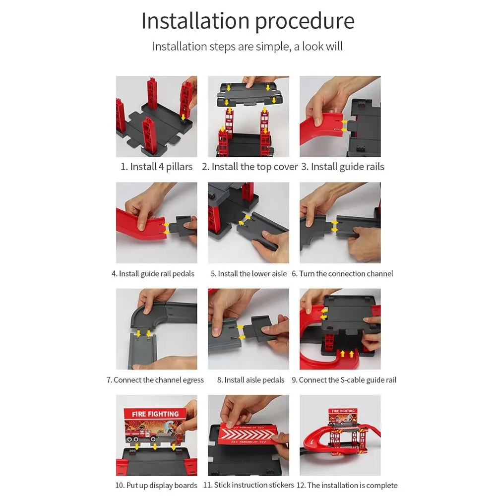 

Car Model Toy Track Parking Lot Toys Urban Scene Construction Fire Engine Children's Vehicles Toy Police Car Dinosaur