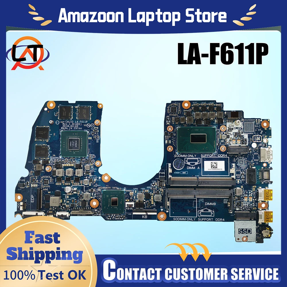 

Материнская плата для Dell Precision 7730 LA-F601P 0RFDCG 0CVMJW 0V490F 0GP3DD E-2186M, материнская плата для ноутбука Inspiron G3 3579 3779