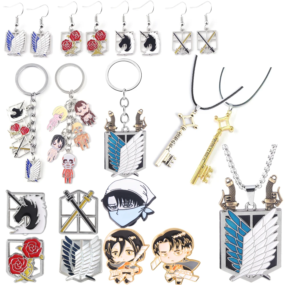 Anime Attack On Titan Necklaces Akatsuki Organization Red Cloud Attack Wings Pendant Necklaces Cosplay Jewelry Wholesale