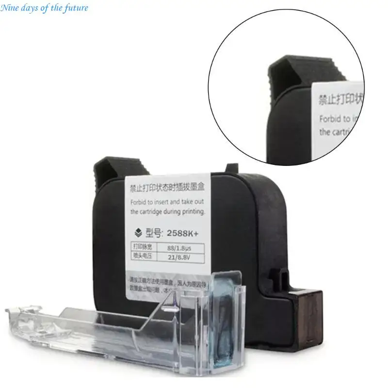 Black Printers Refill Hand Printers Cartridge Quick Drying and Longlasting Works with 2588K+ Printers Models 12.7mm E65A