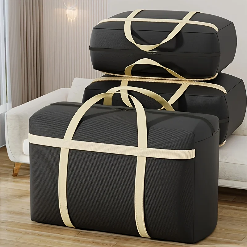 Two Extra-Large Durable Storage Bags with Double Zippers And Reinforced Handles - Essential for Moving, Traveling, And Dorms