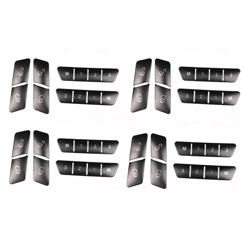 

48Pcs Car Door Seat Memory Lock Switch Buttons Stickers Cover Trim For Mercedes Benz A B C E Class CLA GLA GLE GL GLS ML