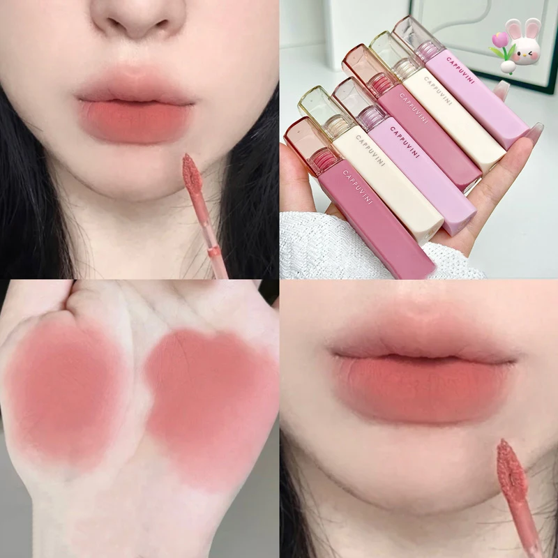 Silky Velvet Lip Gloss Matte Lip Mud Waterproof Non-Stick Cup Lip Glaze Smudge Proof Not Fade Liquid Lipstick Women Makeup