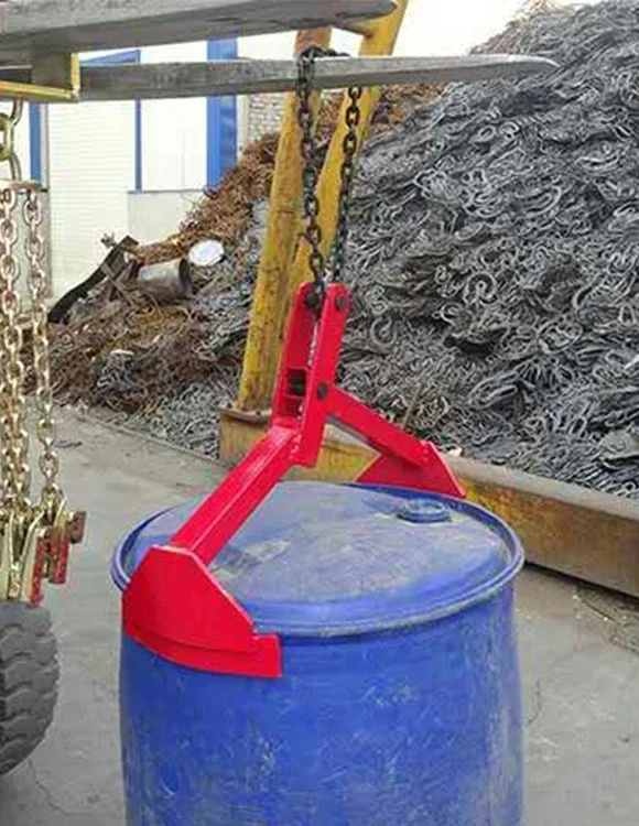 Oil drum fixture Plastic barrel special forklift special lifter grappling hook Chain hook