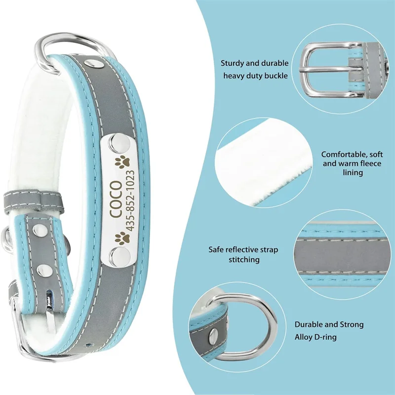 Custom Reflective ID Dog Collar 2