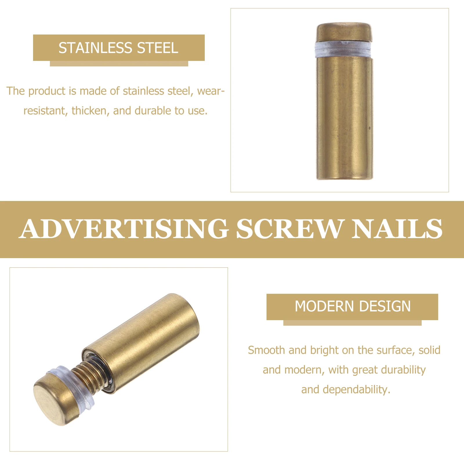 

12pcs Stainless Steel Advertising Screws Wall Standoff Mounts Thickened Sign Holders For Glass Acrylic Boards Standoff