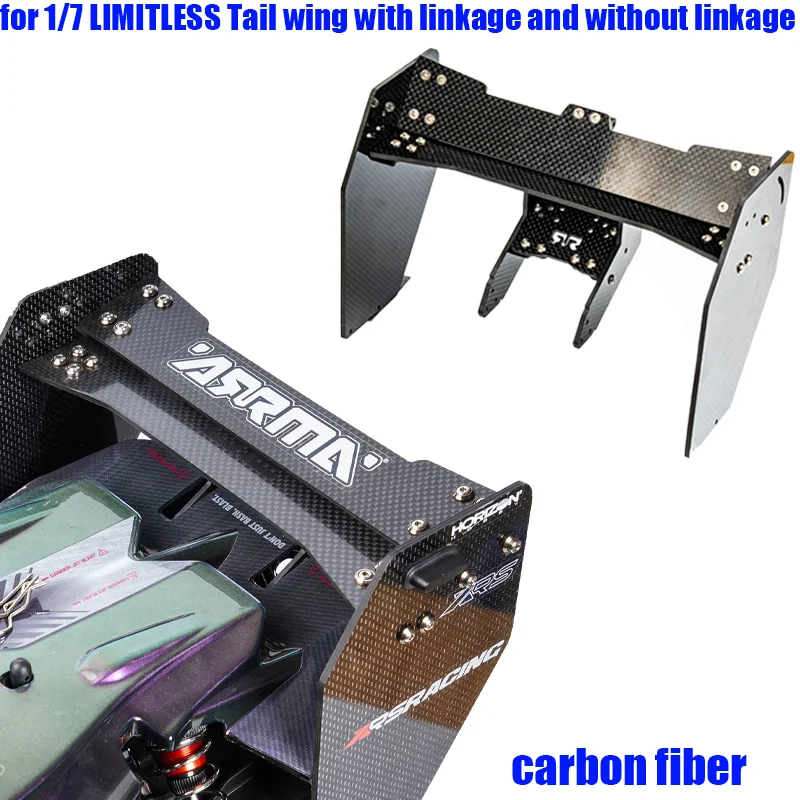 1pcs Carbon Fiber Wing End Plates for 1/7 ARRMA LIMITLESS V2 Speed Bash Roller