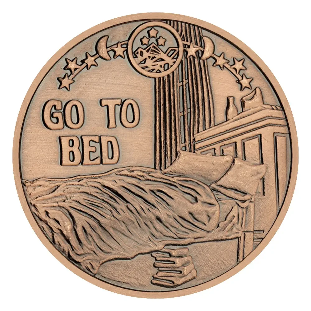 2025 New Style Copper Plated Decision Coin Go To Bed or One More Chapter Collector Coins Home Decoration