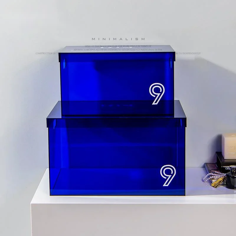 INS Wind Acrylic Transparent Storage Box Desktop Desktop Book Magazine Finishing Case Colored Underwear Organizer Boxes