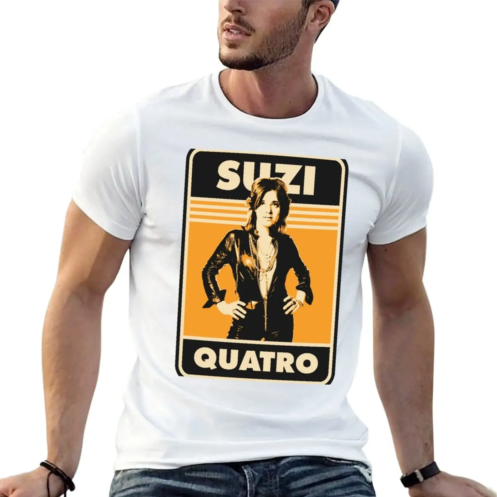 Suzi Quatro Glam Rock T-Shirt anime stuff basketball graphic tees custom shirt t shirts for men