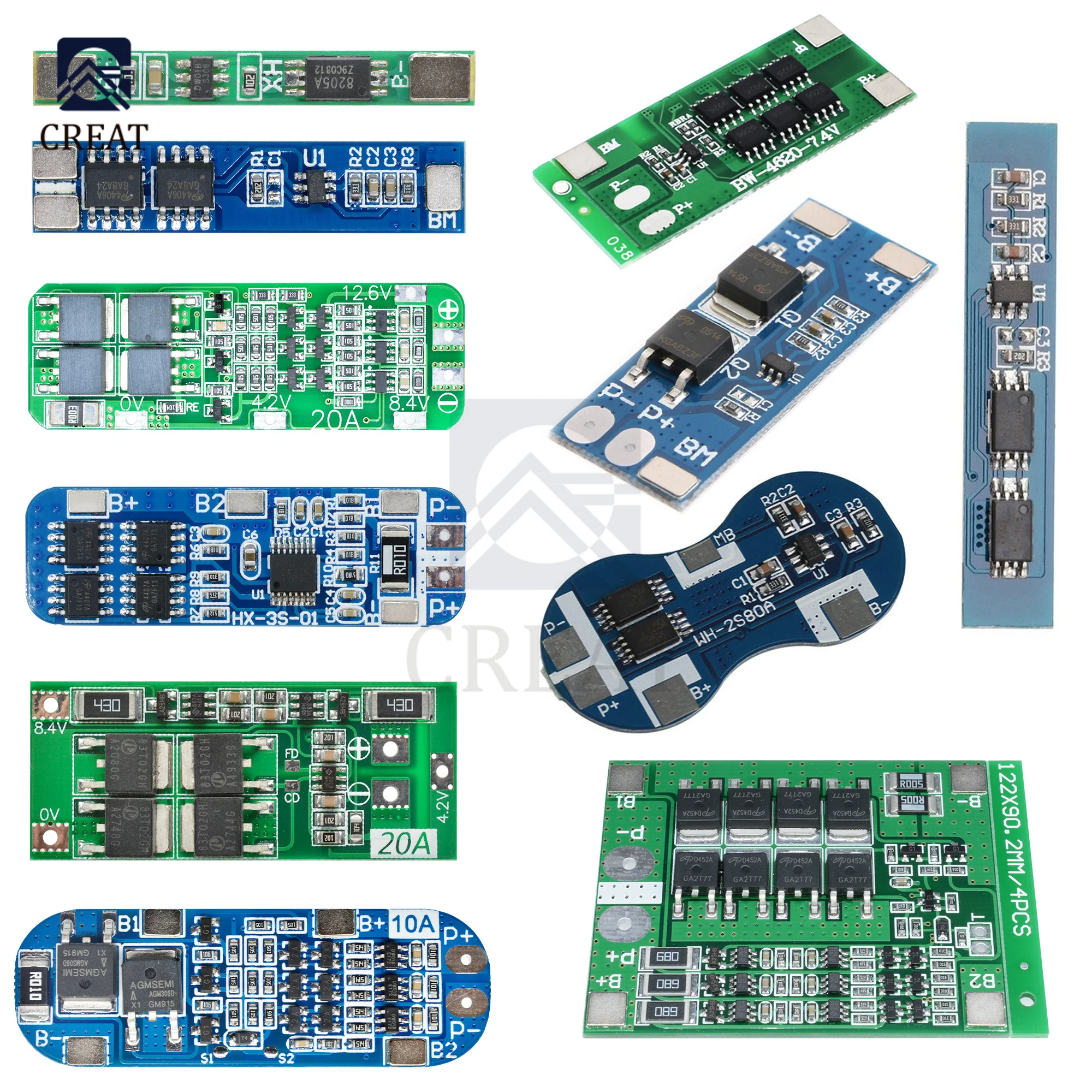 1S/2S/3S Li-ion 18650 Lithium battery protection board / BMS board Standard / Balance 2.5A 3A 4A 5A 8A 10A 12A 20A 25A