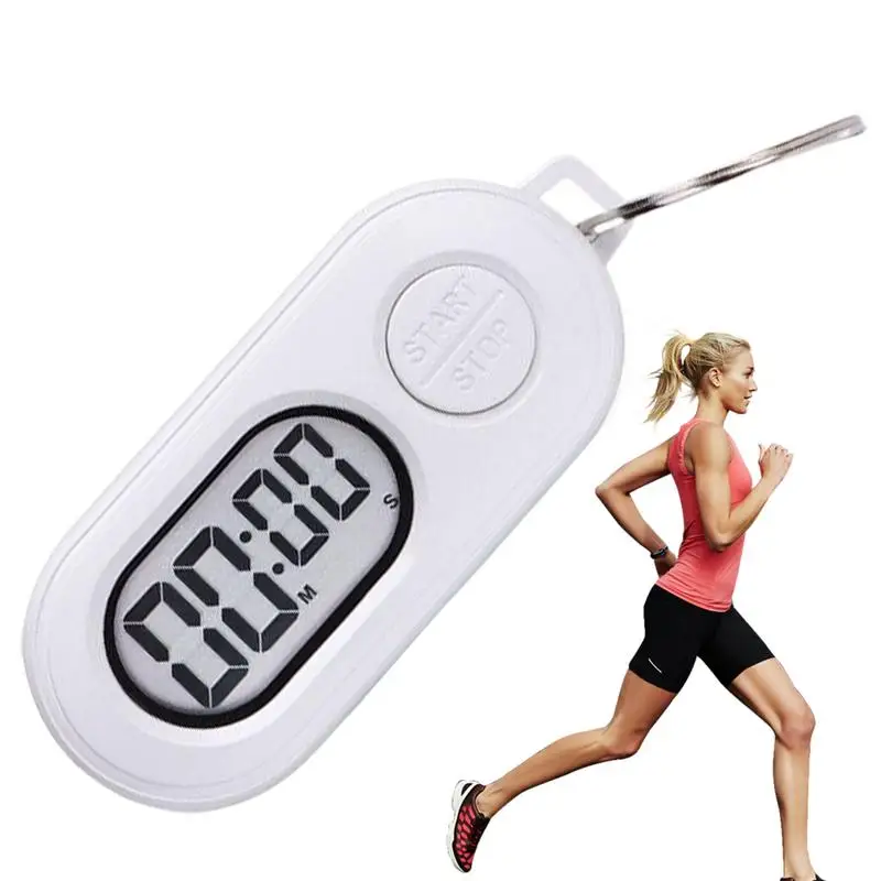 Electronic Clock Keychain Stop Watch Ports Small Stop Timer Keychain LCD Screen Digital Clock Lightweight Countdown Clock