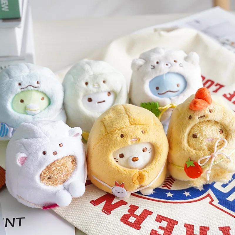 8cm Sumikko Gurashi Kawaii Q Version Plush Doll Pendant Keychain Soft Stuffed Backpack Bag Pendant Key Ring Toys Gift