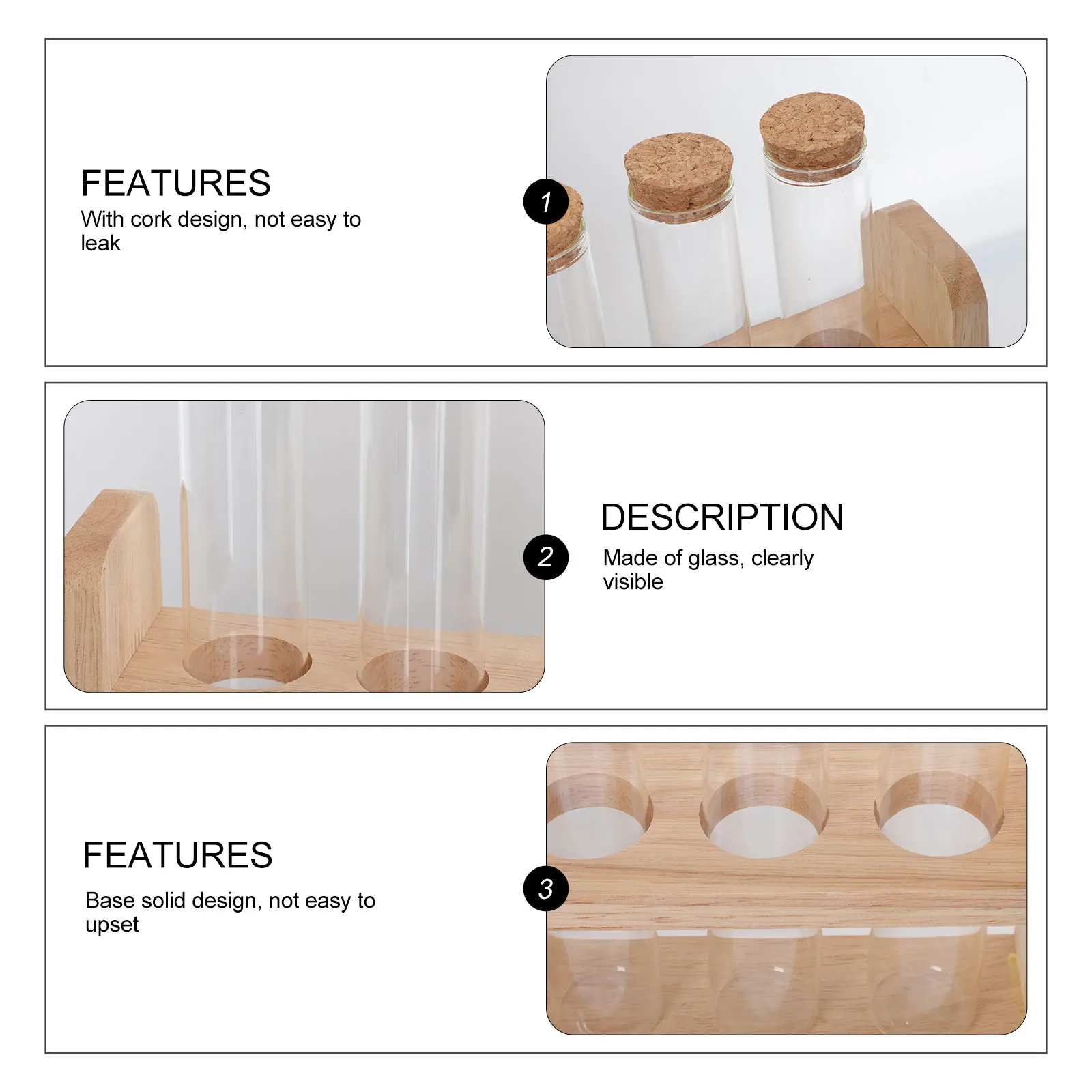

Coffee Bean Display Stand Glass Tube Test Racks Displaying Holder Jewelry
