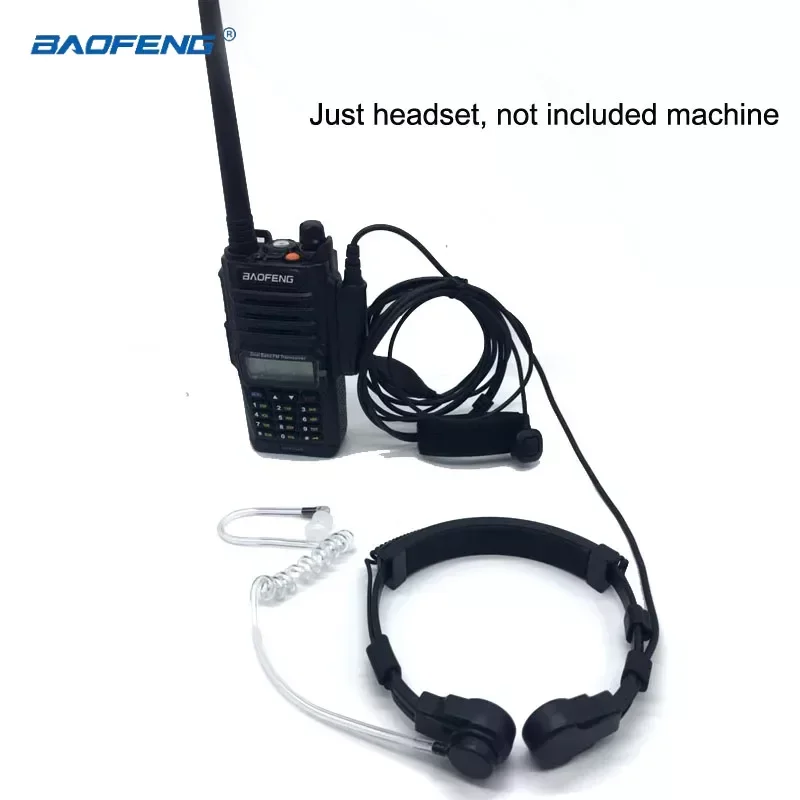 BAOFENG UV-9R Plus Pro Flexible Throat Microphone Finger PTT Mic Earpiece Air Tube Headset for UV-XR GT-3WP Baofeng Accessories