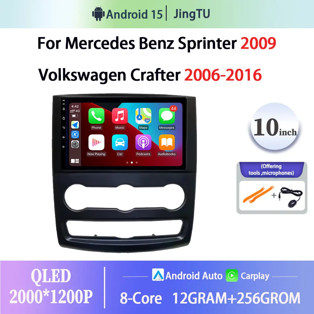Android Screen Car Radio Stereo For Mercedes Benz Sprinter 2009 Volkswagen Crafter 2006-2016 Wireless Carplay AUTO WIFI BT Audio