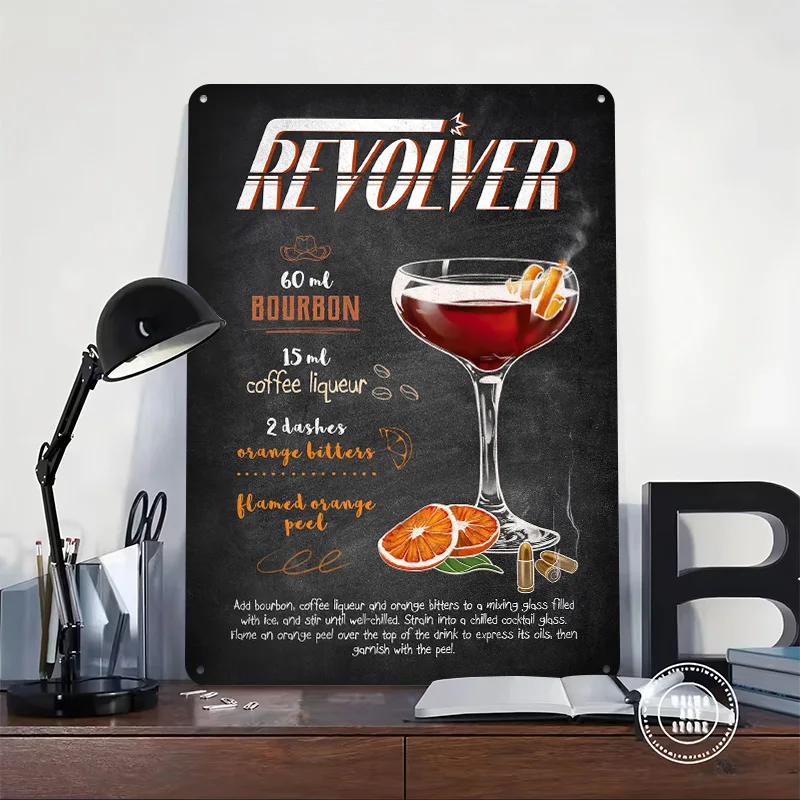 Revolver Tinplate Poster Custom Wall Art Vintage Metal Signs Retro Tin Plaque for Room Decoration Garage Decorations Desk Decor