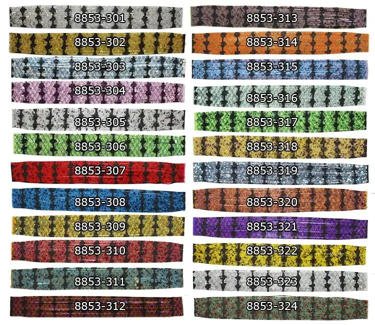 1Set/5pcs 8853-3007 Fly Tying Silicone Fiber Kit - Multi-Color Spotted Bead Chain Skirts for Popper/ Grasshopper Flies