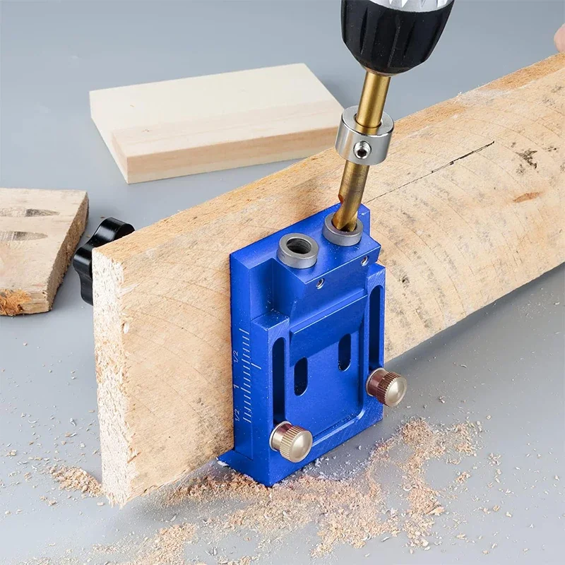 

Aluminum Alloy Drill Carpenter Bit Guide Hole Punch Woodworking Self Centering Pocket Set 3 in 1 Adjustable Doweling Jig Kits