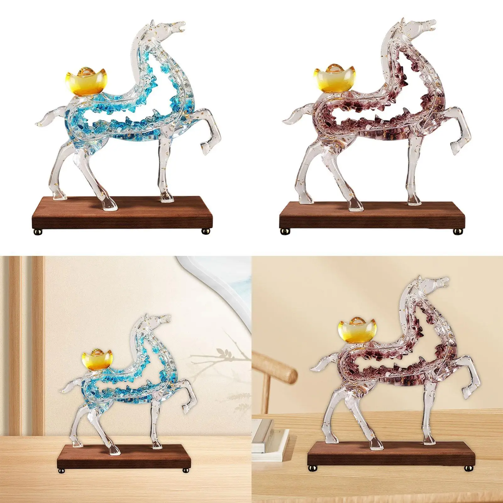 

Horse Statue Collectible Resin Desktop Ornament for Entrance Shelf Bookshelf