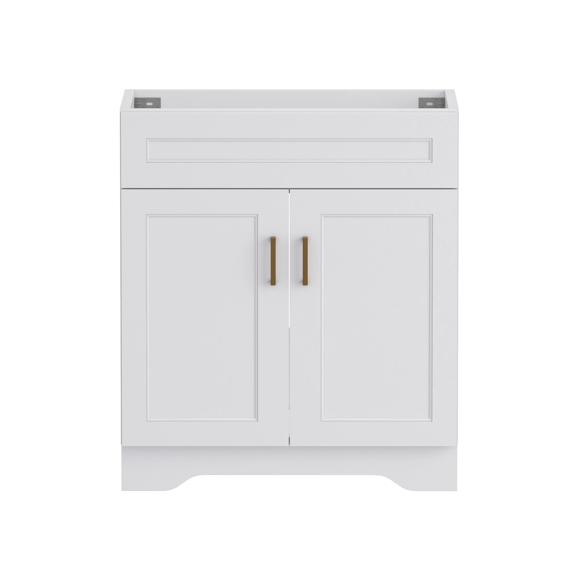 30inch Bathroom Vanity, Wooden Double Door Bathroom Storage Cabinet, Freestanding Cabinet Vanity Without Sink (Without Sink)