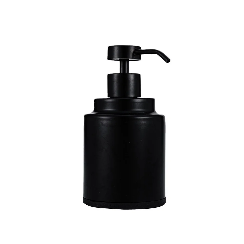1 Piece Black Stainless Steel Soap Dispenser 300ml Round Pump Bottle For Shampoo Body Wash Liquid Kitchen Bathroom Accessories