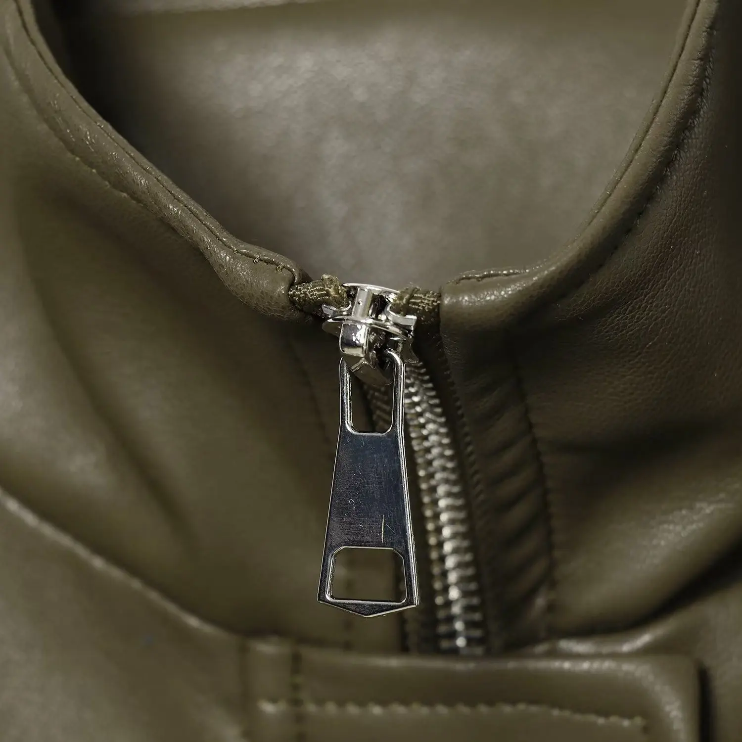 Faionable Stand Kraag Pilot Jaet Jas Dames Herfst Nieuwe Sle JNLEAOG 30027 PU Leer Lange Sve Ritssluiting