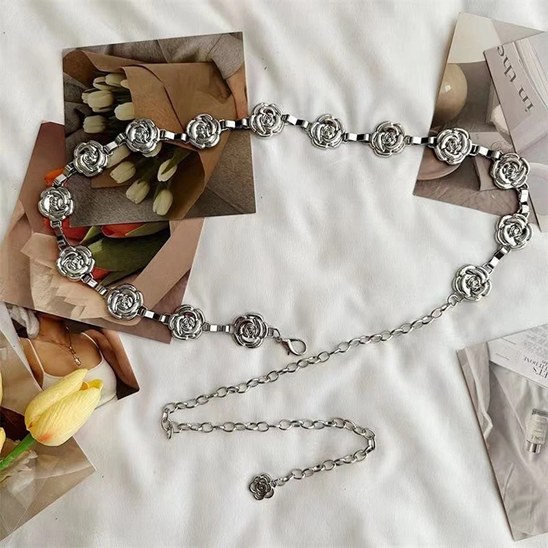 【DJyoe】حزام خصر بوهيمي معدني بتصميم عرقي عتيق للنساء، سترة على شكل زهرة أنيقة، سلسلة خصر، ملحقات ديكور الجسم