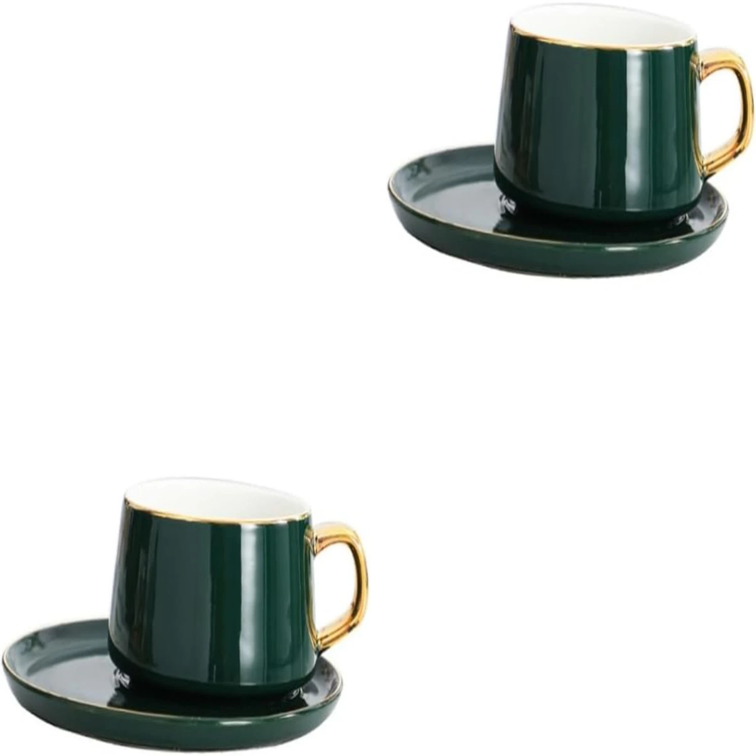 

Beautiful and Elegant Ceramic Coffee Cups for Home and Office Use - Stylish Espresso Cups with Matching Saucers - Durable and Pr