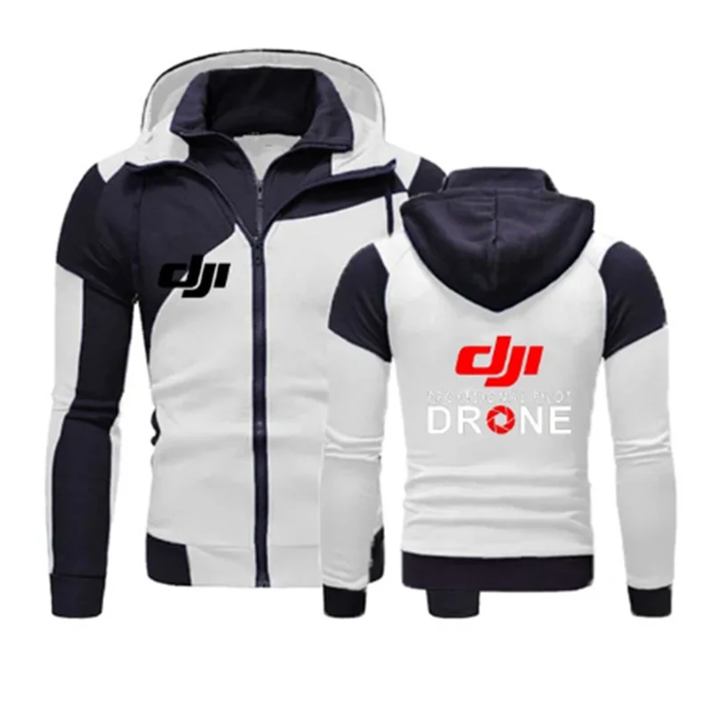 

Fashionable Zipper Hoodie Coat Fashionable Autumn Trend Men's Solid Color Fashionable Printed Zipper Hoodie